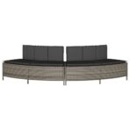Whirlpool-Bänke mit Auflagen 2 Stk. Grau Poly Rattan – Bild 4