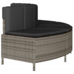 Whirlpool-Bänke mit Auflagen 2 Stk. Grau Poly Rattan – Bild 5