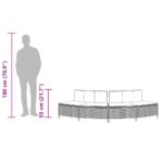 Whirlpool-Bänke mit Auflagen 2 Stk. Grau Poly Rattan – Bild 9