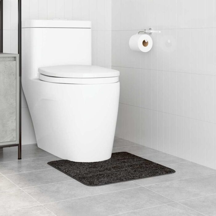 Rutschfeste Badematte mit Toilettenausschnitt Dunkelgrau – Bild 3