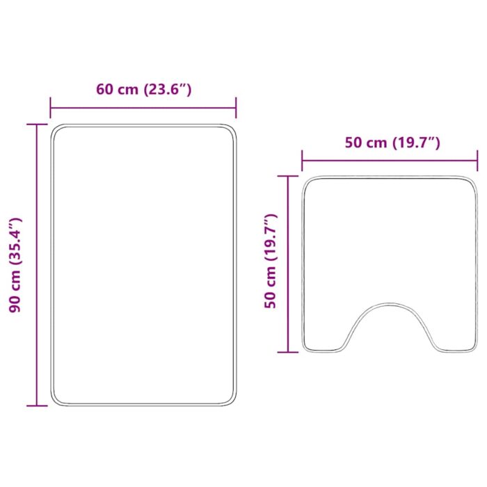 Anti-Rutsch Badematten-Set 2 pcs Dunkelgrau PP – Bild 11