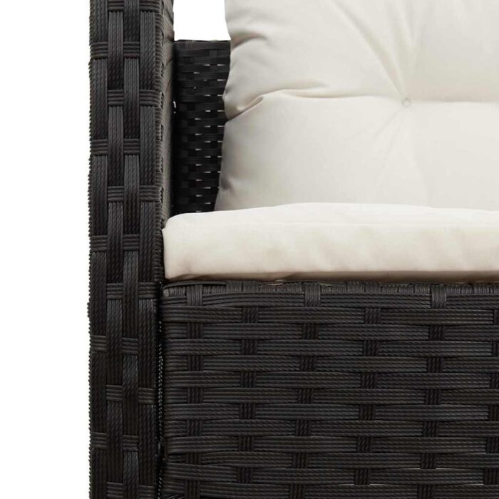 Gartensofa-set mit Kissen 6 pcs Schwarz und Creme Poly-Rattan – Bild 11