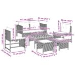 Gartensofa-set mit Kissen 6 pcs Schwarz und Creme Poly-Rattan – Bild 13