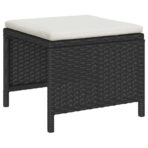 Gartensofa-set mit Kissen 6 pcs Schwarz und Creme Poly-Rattan – Bild 6