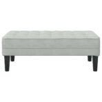 Bank mit Kissen Hellgrau 113 x 57 x 39 cm Samt – Bild 4