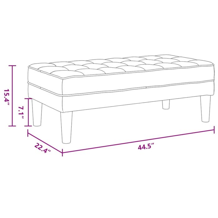 Bank mit Kissen Hellgrau 113 x 57 x 39 cm Samt – Bild 9