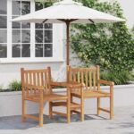 Stuhl Braun 152 x 63 x 89 cm Massivholz Teak