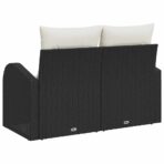 Gartensofa Schwarz 124 x 62 x 69cm Poly-Rattan – Bild 4