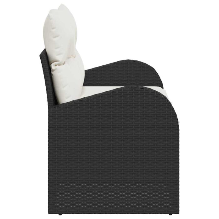 Gartensofa Schwarz 124 x 62 x 69cm Poly-Rattan – Bild 5