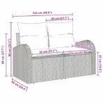 Gartensofa Schwarz 124 x 62 x 69cm Poly-Rattan – Bild 7