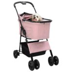 Faltbarer Haustierwagen Rosa 81 x 47 x 99 cm Polyester – Bild 2