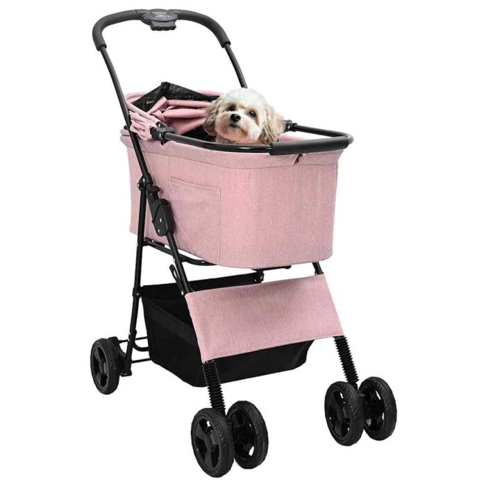 Faltbarer Haustierwagen Rosa 81 x 47 x 99 cm Polyester – Bild 2