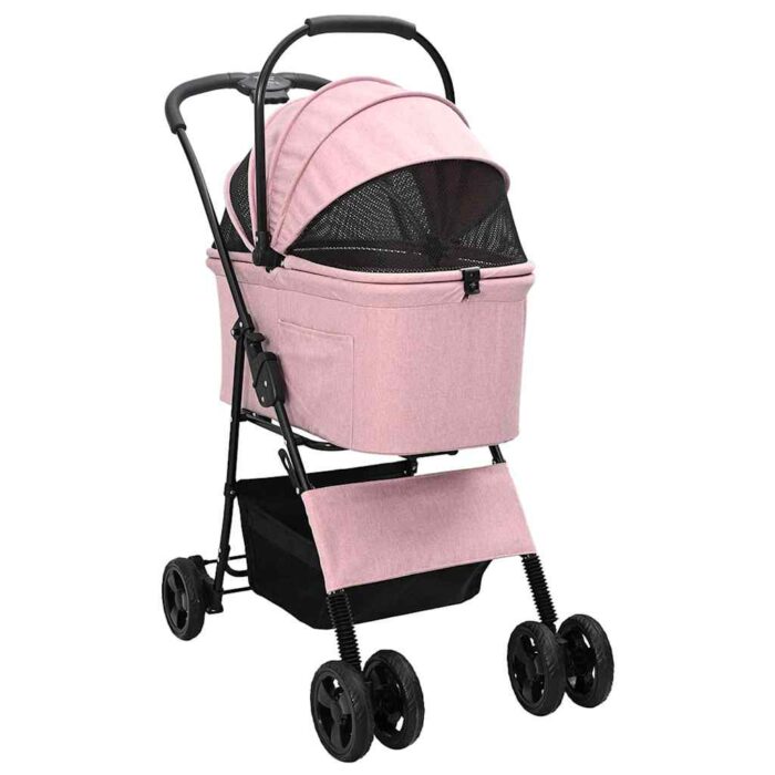 Faltbarer Haustierwagen Rosa 81 x 47 x 99 cm Polyester – Bild 3