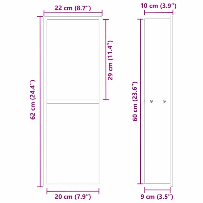 Duschnische Schwarz 60 x 20 x 9,5 cm Edelstahl – Bild 9