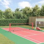 Tennisnetz Schwarz und rot 301 x 90.5 x 87 cm Polyester