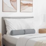 Bolsterkissen 2 pcs Hellgrau Ø 15 x 40 cm Stoff