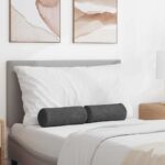 Bolsterkissen 2 pcs Hellgrau Ø 15 x 40 cm Cordstoff