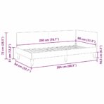 Eckbettgestell Hellgrau 80 cm x 200 cm Fabric and Plywood – Bild 12