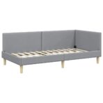 Eckbettgestell Hellgrau 80 cm x 200 cm Fabric and Plywood – Bild 2