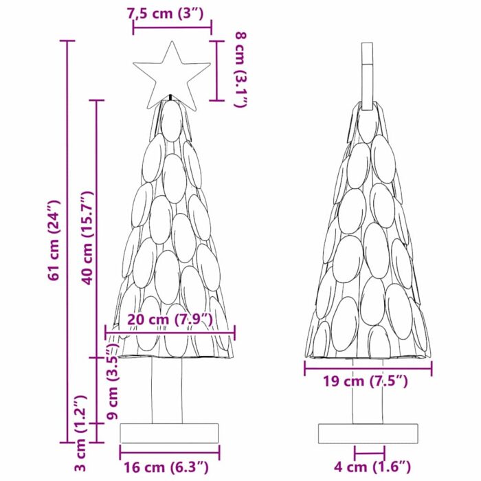 Weihnachtsbaum mit Ständer Braun 61 cm Massivholz Teak – Bild 13