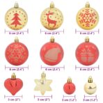 Weihnachtskugel-Set 40 pcs Gold und Rot Kunststoff – Bild 7