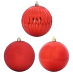 Weihnachtsbaumkugel Set XL 15 pcs Rot Kunststoff – Bild 2