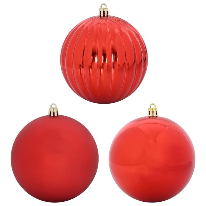 Weihnachtsbaumkugel Set XL 15 pcs Rot Kunststoff – Bild 2
