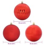 Weihnachtsbaumkugel Set XL 15 pcs Rot Kunststoff – Bild 5