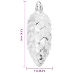 Christmas Pine Cone Ball 40 pcs Silber Kunststoff – Bild 6