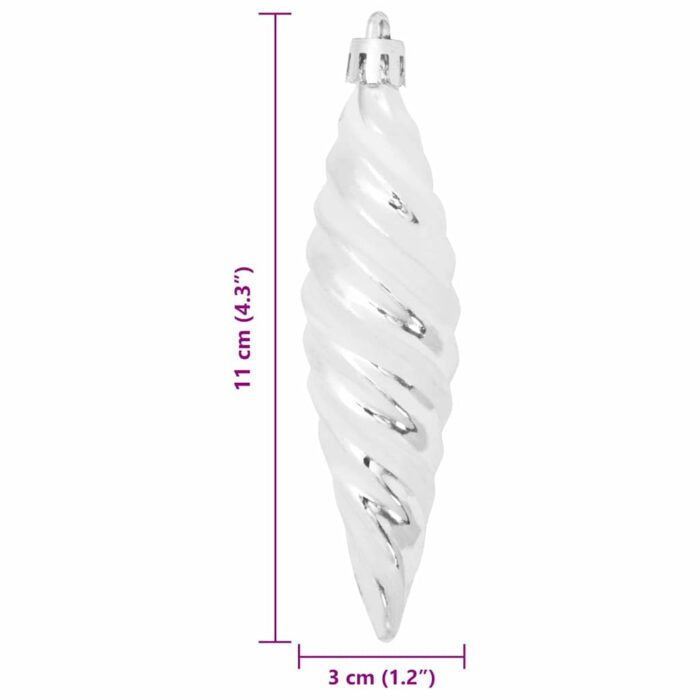 Christmas Spiral Shape Ball 40 pcs Silber Kunststoff – Bild 6