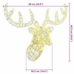 Rentierkopf mit 140 LEDs Blau 68 x 36,5 x 62,5 cm Acryl – Bild 8