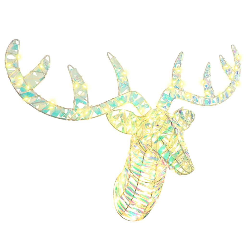 42019065_1.jpg Rentier Zieh Schlitten Warmweiss 68 x 36,5 x 62,5 cm PET – Bild 1