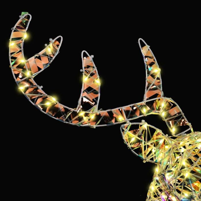 Rentier Zieh Schlitten Warmweiss 68 x 36,5 x 62,5 cm PET – Bild 4