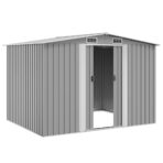 Gartenschuppen Grau Metall 257 x 205 x 178 cm – Bild 4