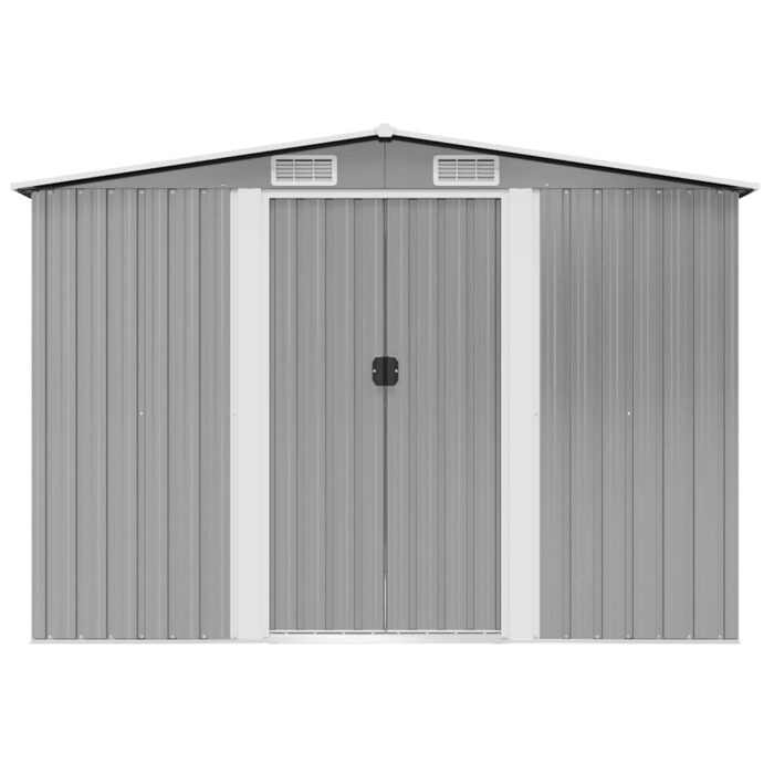 Gartenschuppen Grau Metall 257 x 205 x 178 cm – Bild 5