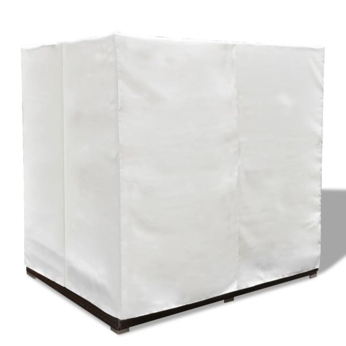 Outdoor-Loungebett mit Vorhang Poly Rattan Braun – Bild 9