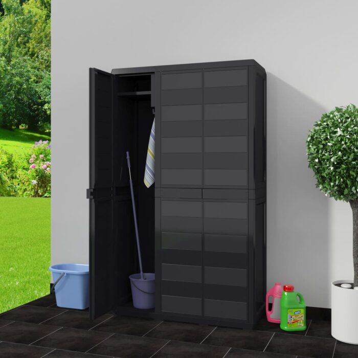 Gartenschrank mit 4 Böden Schwarz – Bild 2