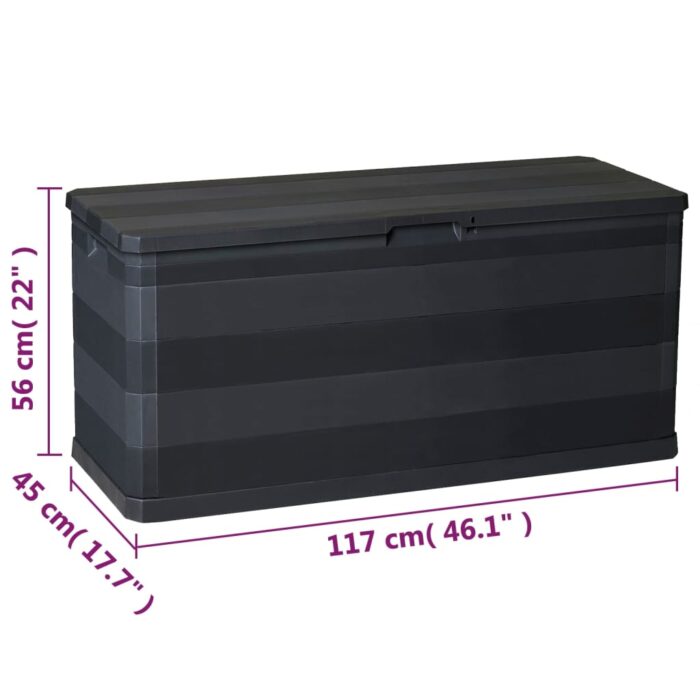 Gartenbox Schwarz 117×45×56 cm – Bild 8
