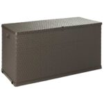 Garten-Aufbewahrungsbox Braun 120x56x63 cm PP Rattan