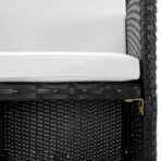 5-tlg. Garten-Essgruppe mit Auflagen Poly Rattan Schwarz – Bild 4
