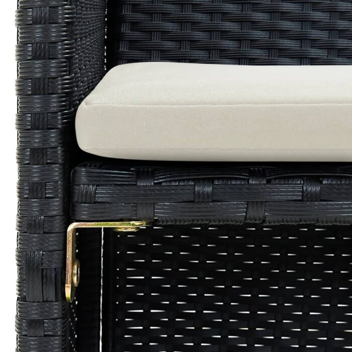 2-Sitzer-Gartensofa mit Polstern Schwarz Poly Rattan – Bild 3