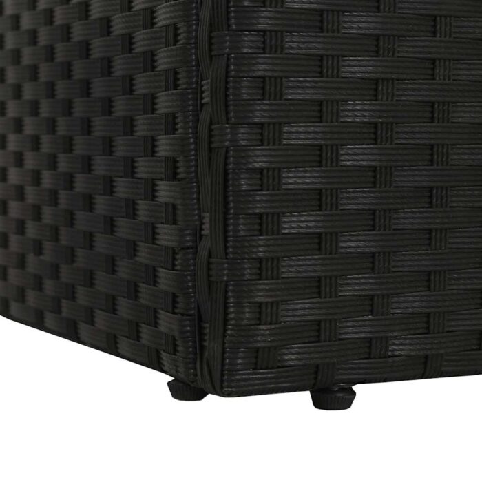 Gartenbett Schwarz 195×60 cm Poly Rattan – Bild 7