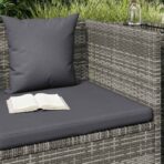 Garten-Sofabett 200x60 cm Poly Rattan Grau – Bild 3