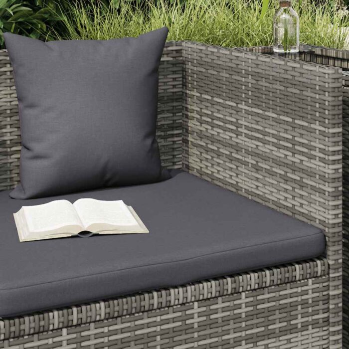 Garten-Sofabett 200x60 cm Poly Rattan Grau – Bild 3