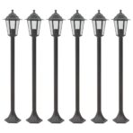 Garten-Pollerleuchte 6 Stk. E27 110 cm Aluminium Bronzefarben