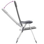 Klappbare Campingstühle 2 Stk. Grau Aluminium – Bild 9