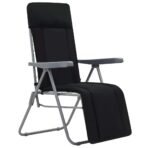 Klappbare Gartenstühle mit Polstern 2 Stk. Schwarz – Bild 2