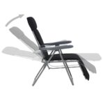 Klappbare Gartenstühle mit Polstern 2 Stk. Schwarz – Bild 3