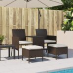 2-Sitzer-Gartensofa mit Tisch & Hocker Poly Rattan Braun – Bild 3