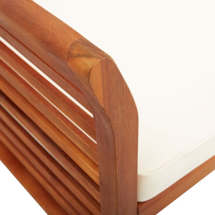 2-Sitzer Gartenbank mit Kissen 120 cm Massivholz Akazie – Bild 6